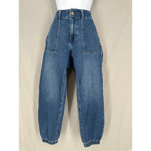 J Crew Jeans Womens 26 Blue Denim Utility Jogger Pants Stretch Comfy Casual - Picture 1 of 9